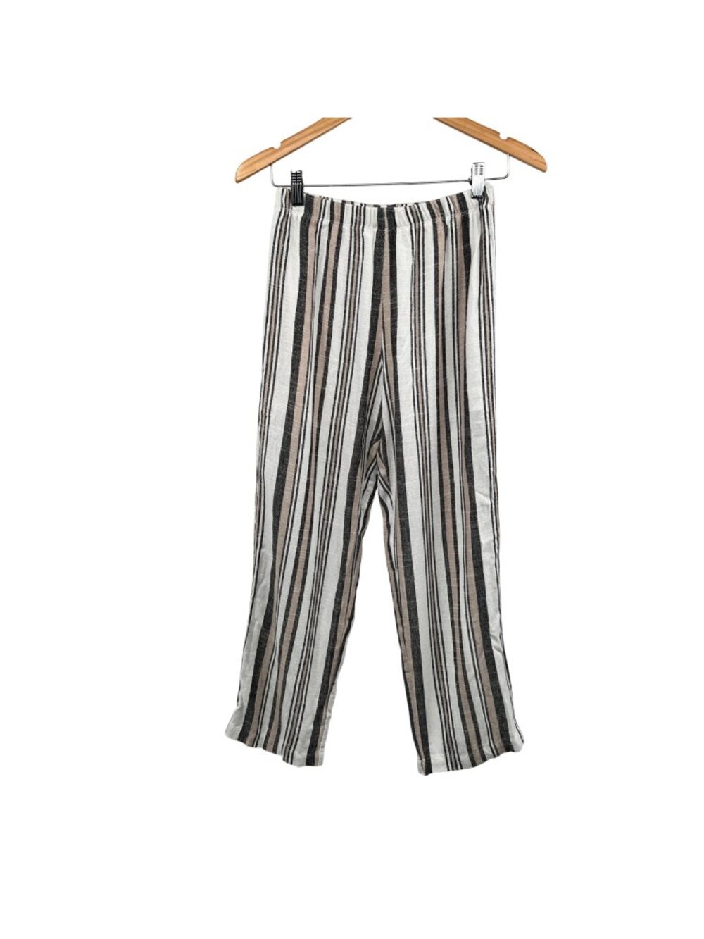 Klaveli Womens Striped Pants Pull On Straight Leg Multicolor Size Small
